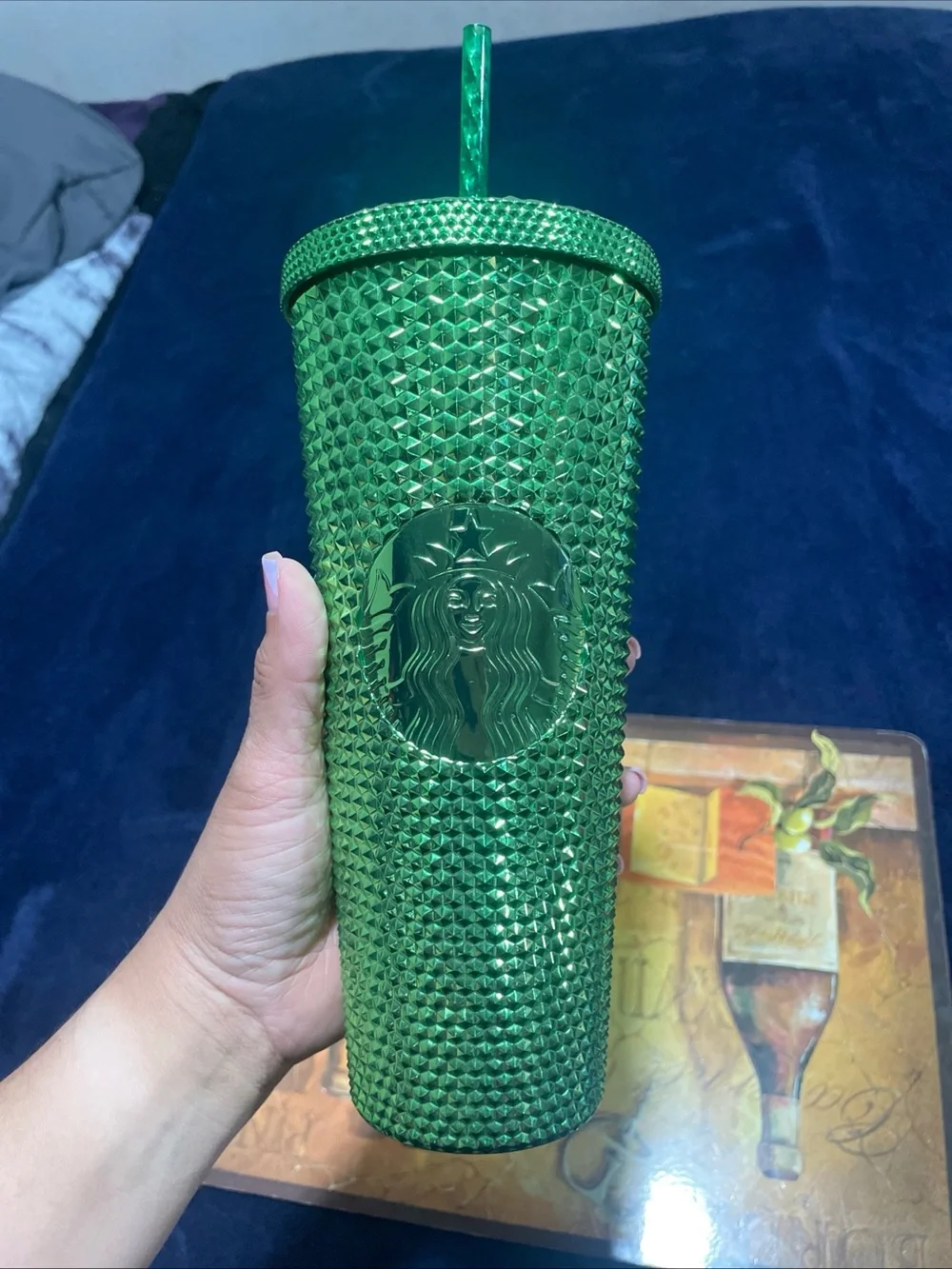 Starbucks Emerald Green Studded Cold Cup Tumbler with Straw